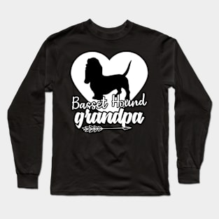 Proud Basset Hound Grandpa Heart Arrow Father's Day Long Sleeve T-Shirt